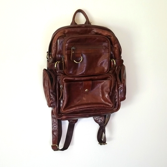 unbranded Handbags - EUC Women's Brown Genuine Leather Backpack Purse